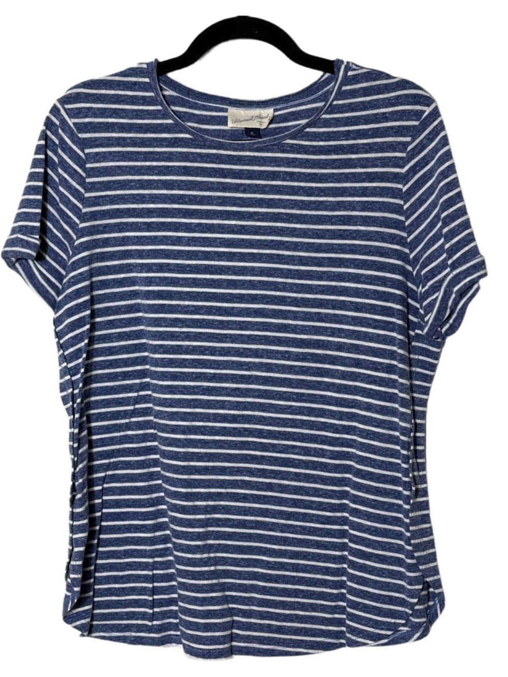 Universal‎ Thread Navy White Striped Short Sleeve Crew Neck Tee Shirt Womens XL